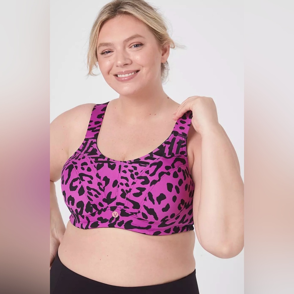 LIVI 48D High-Impact Max Support Underwire Sports Bra Purple Leopard 2022